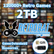 Game Download Resources Retrobat System with 110000+ Game Download Resources  for PS3/PS2/PS1/PSP/DC/Wii/N64 for Win PC/Laptop