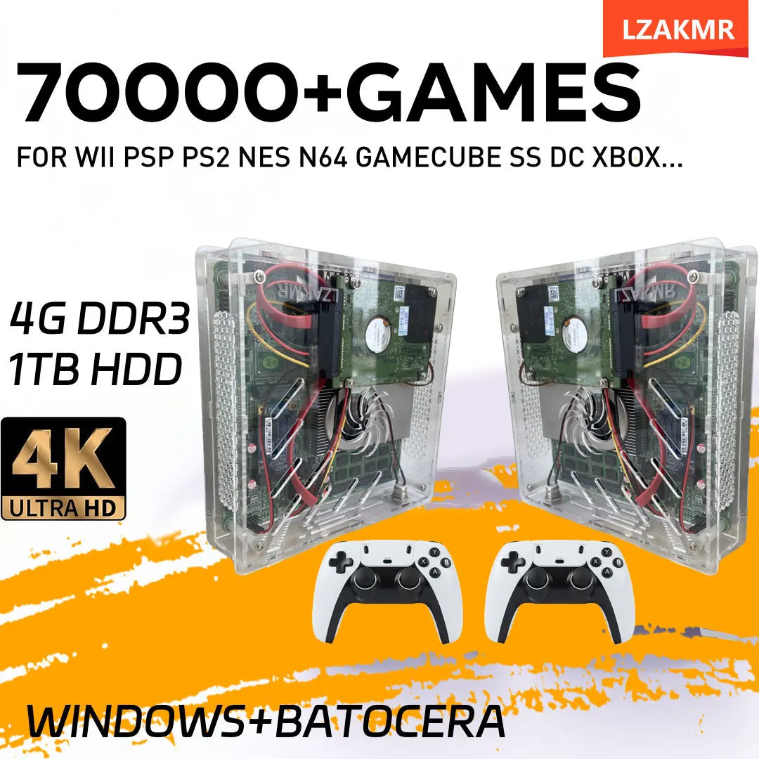 NEW Super Console U7 Plug and Play On TV 1T HDD 70000+ Retro Games Windows11 4G RAM 60 Emulator for Wii PS2 SS DC PSP GAMECUBE