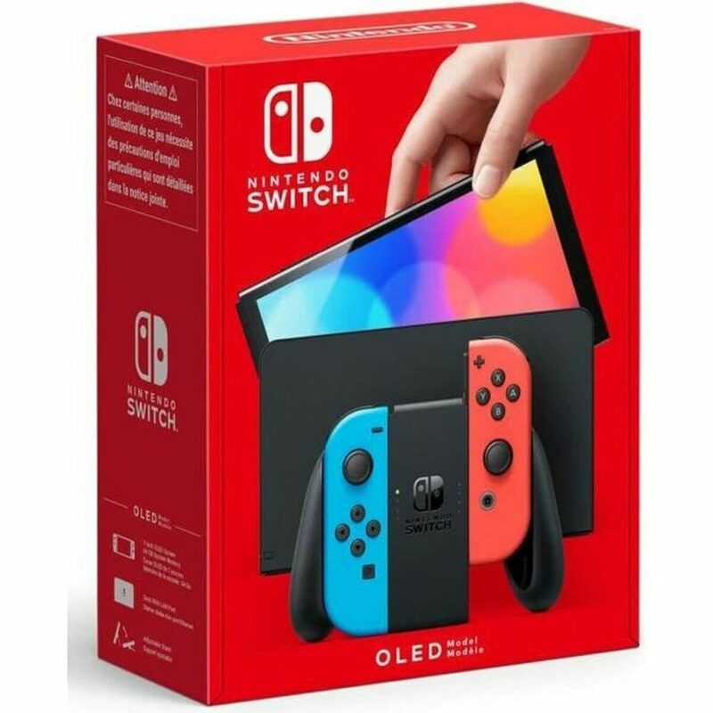 Nintendo Switch – OLED Model w/Neon Red & Neon Blue Joy-Con