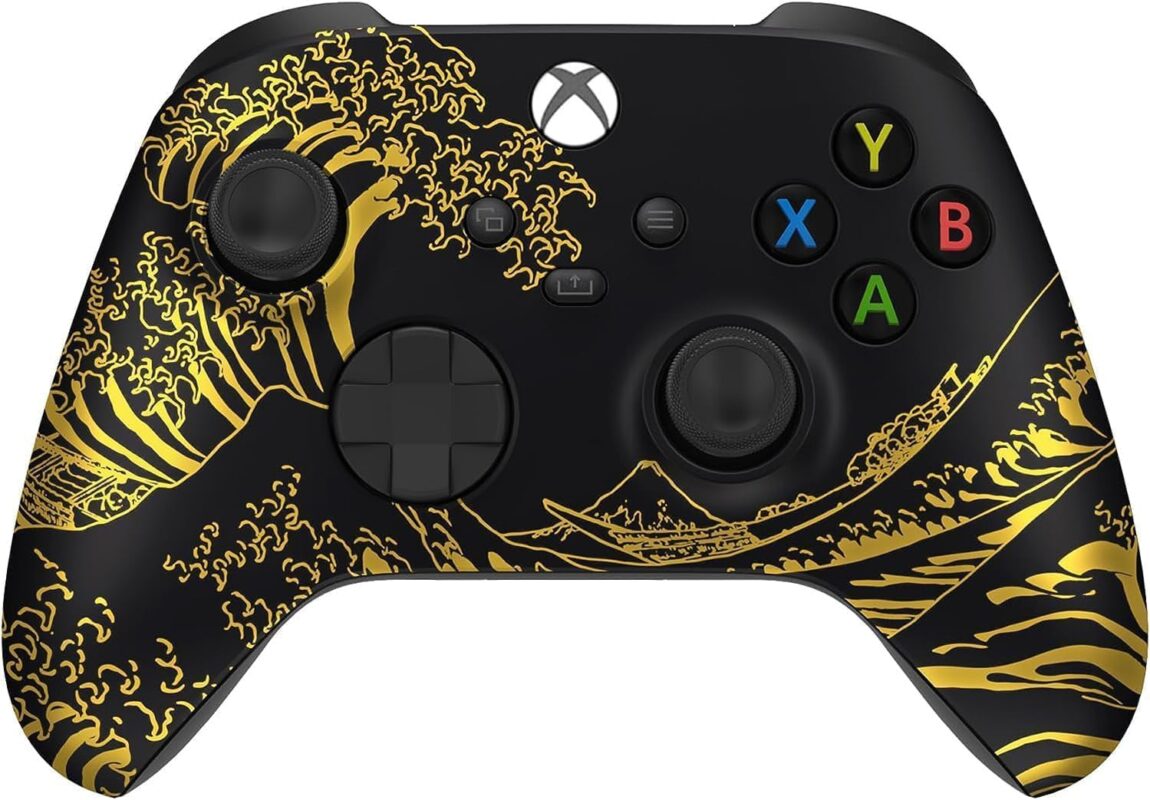 Custom Controllerzz Wireless Controller for Microsoft Xbox Series X/S & Xbox One - Soft Touch Feel - Custom Series X/S Controller (X/S Golden Waves)