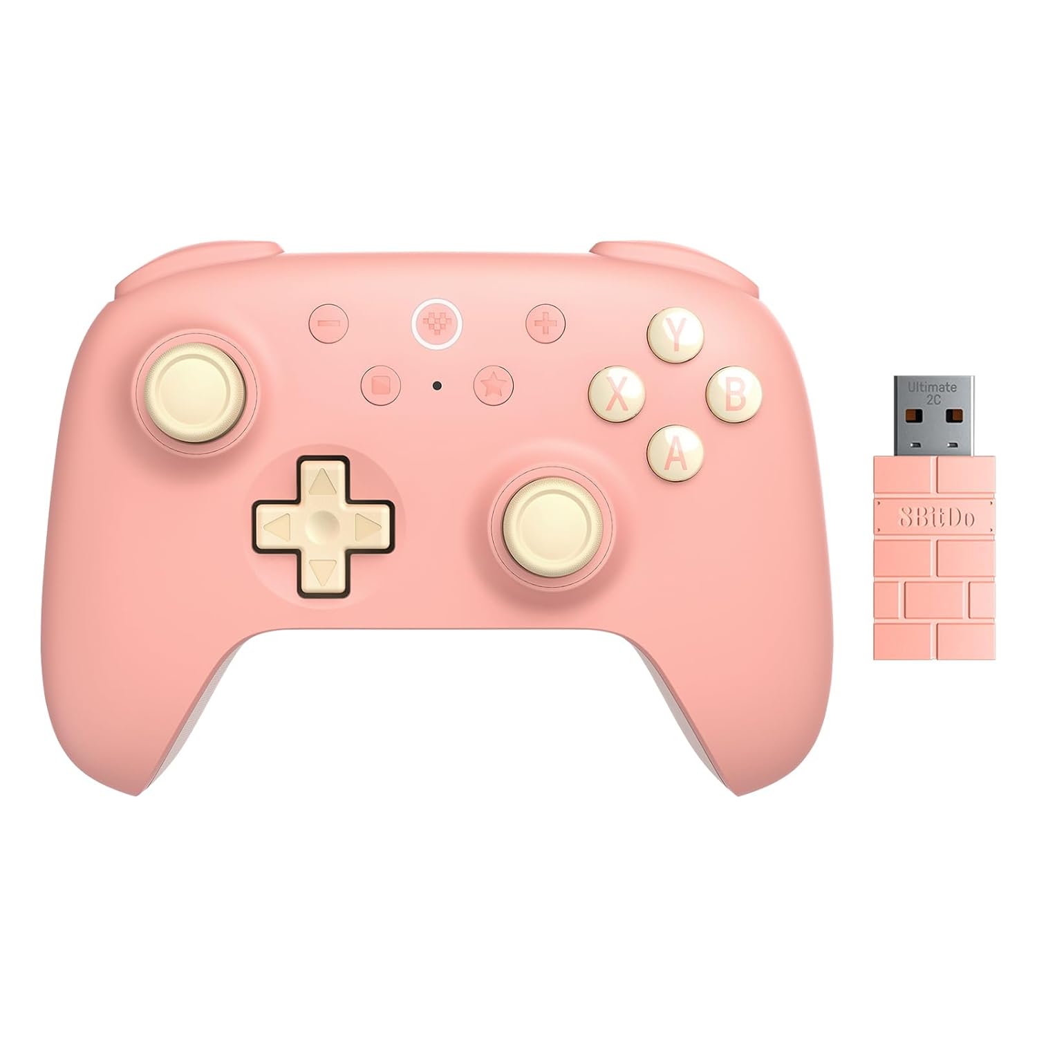 AKNES 8Bitdo Ultimate 2C Wireless 2.4G Controller for Windows PC and Android, Gamepad with Hall Effect Joysticks and Hall Triggers, 1000Hz Polling Rate, Remappable L4/R4 Bumpers – Peach AKNES 8Bitdo Ultimate 2C Wireless 2.4G Controller for Windows PC and Android, Gamepad with Hall Effect Joysticks and Hall Triggers, 1000Hz Polling Rate, Remappable L4/R4 Bumpers – Peach