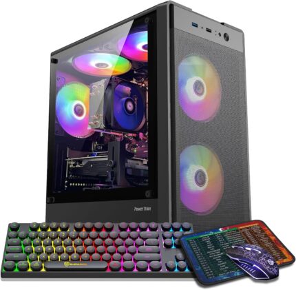 Prebuilt Gaming PC Desktop Computer,Intel Core i7 Desktop,Operating at A Frequency of 3.4-3.9 GHz,RX590 Graphics Card with 8GB GDDR5 Video Memory,16GB RAM, 1TB NVME SSD,WiFi 5.0,RGB Fan x5