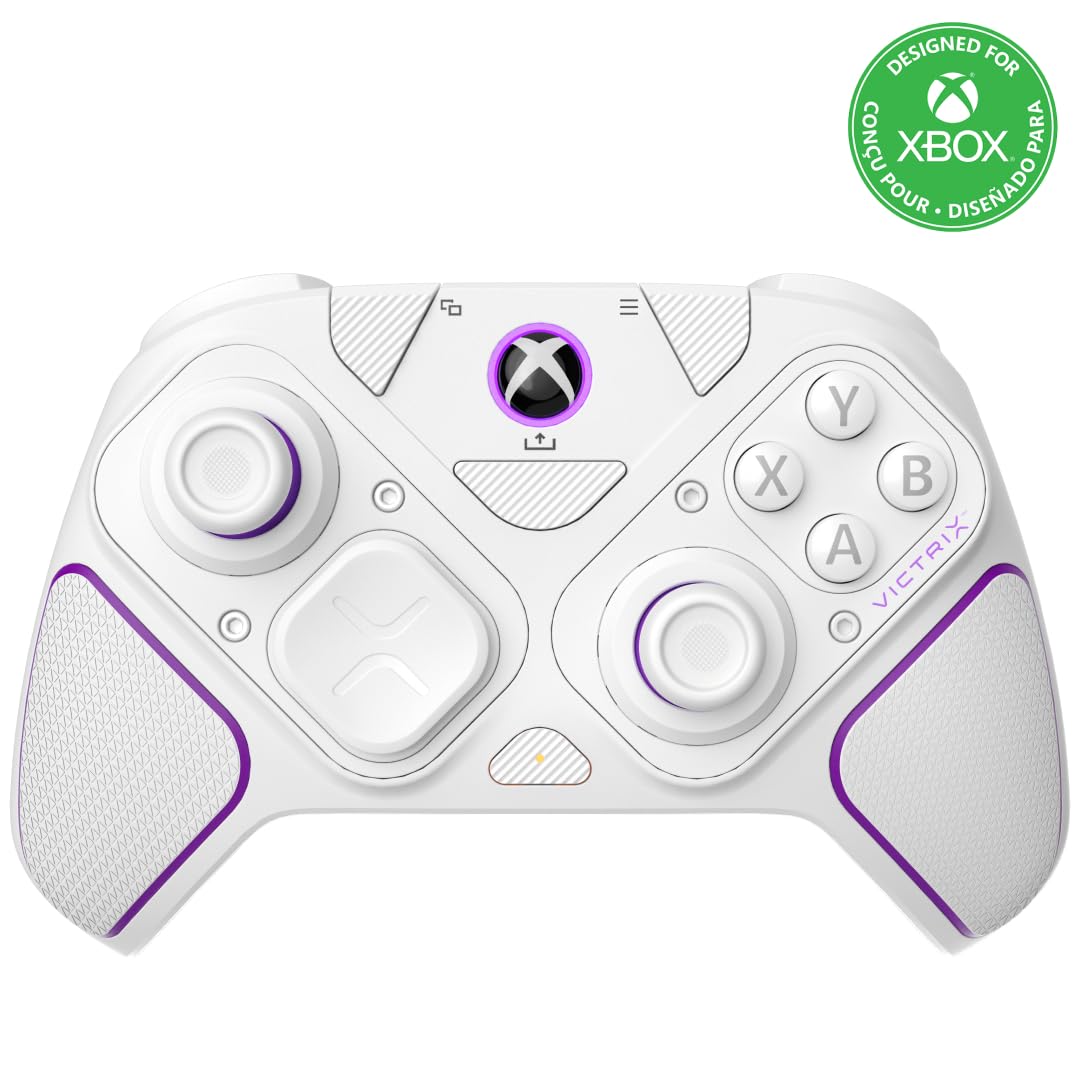 PDP Victrix Pro BFG Wireless Gaming Controller for Xbox Series X|Series S, Xbox One, and Windows 10/11, Dolby Atmos Audio, Remappable Buttons, Customizable Triggers/Paddles/D-Pad, PC App, White PDP Victrix Pro BFG Wireless Gaming Controller for Xbox Series X|Series S, Xbox One, and Windows 10/11, Dolby Atmos Audio, Remappable Buttons, Customizable Triggers/Paddles/D-Pad, PC App, White
