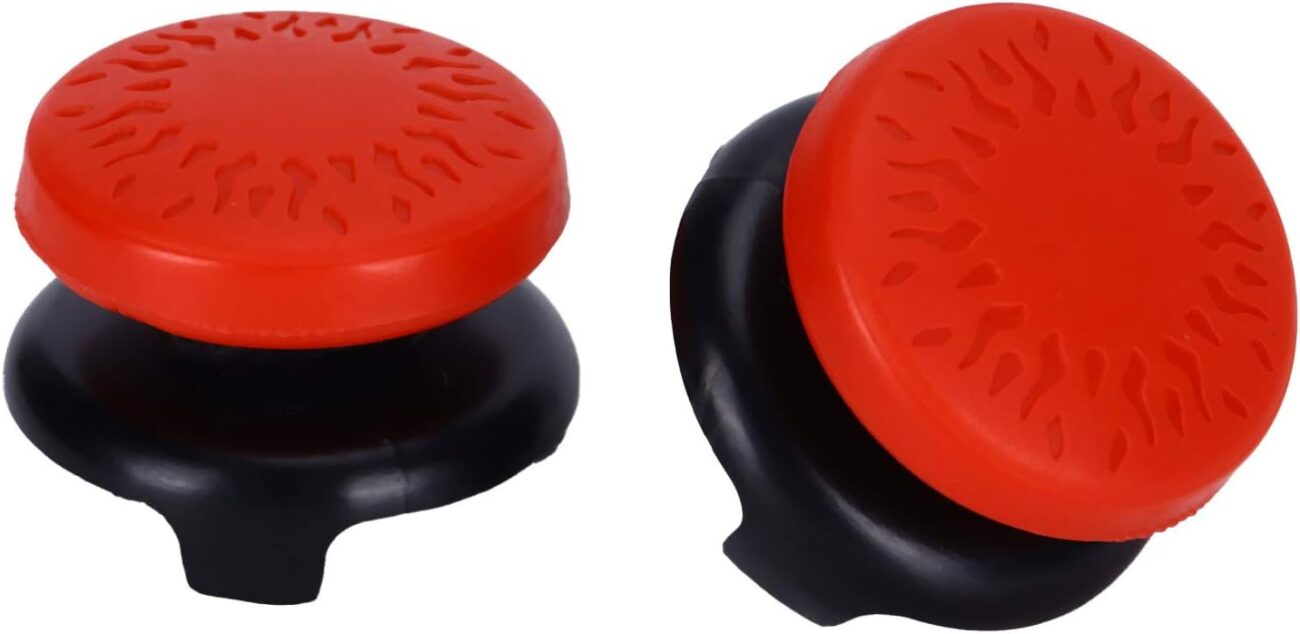 Thumbstick for PS5 Game Joystick, Controller Silicone Thumb Grip , 2Pcs Thumbstick Soft Silicone Cover for Grip Stick Joystick, Controller Gamepad Key (Red)