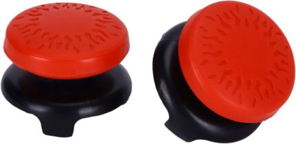 Thumbstick for PS5 Game Joystick, Controller Silicone Thumb Grip , 2Pcs Thumbstick Soft Silicone Cover for Grip Stick Joystick, Controller Gamepad Key (Red)
