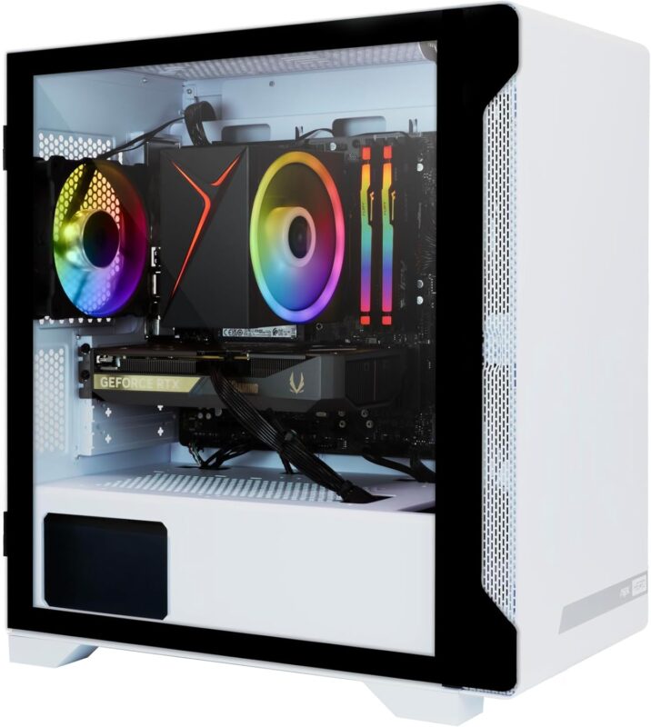 ZOTAC MEK AI-Enhanced Gaming PC Desktop Computer - NVIDIA GeForce RTX 5060, AMD Ryzen 5 7600 up to 5.1GHz, 16GB RGB DDR5, 1TB NVME M.2 SSD, 650W 80+ Gold PSU, WiFi 5,BT 5.2, Windows 11 Home