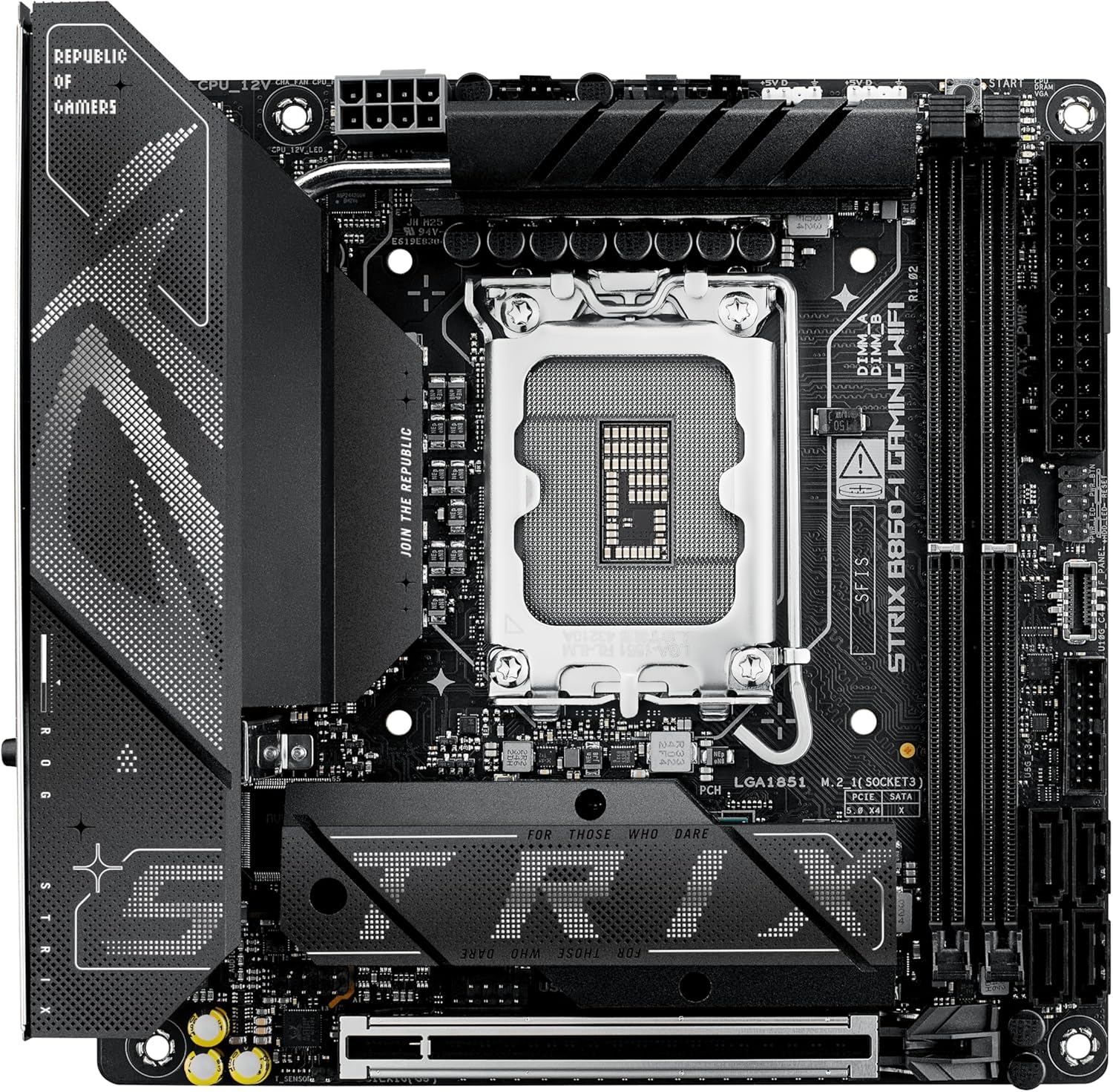 ASUS ROG STRIX B860-I GAMING WIFI B860 LGA 1851 mITX Mini-ITX motherboard, Intel® Core™ Ultra Series 2 Ready, Advanced AI ready, 10+1+2+1 stage, DDR5, 2.5G LAN, WiFi7, M.2, Thunderbolt™ 4, USB Type-C® - Image 8
