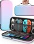 MoKo Carrying Case for Nintendo Switch 2(2025), Protective Hard Shell Portable Travel Carry Case Pouch holds 10 Cartridges with Pockets for Switch 2 Accessories and Games, Blue Pink