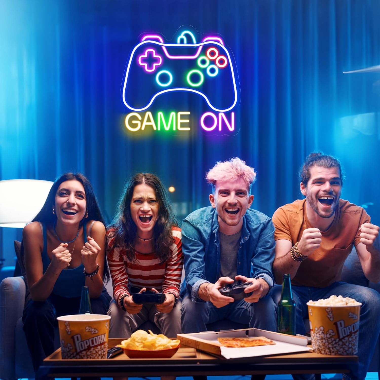 Gamer Neon Sign for Game Room Decor, Game On Neon LED Sign for Gamer Wall Decor, Gaming Neon Light Sign for Teen Bedroom Decor, Gamer Gifts for Boys, Teen, Men, Kids - Image 5