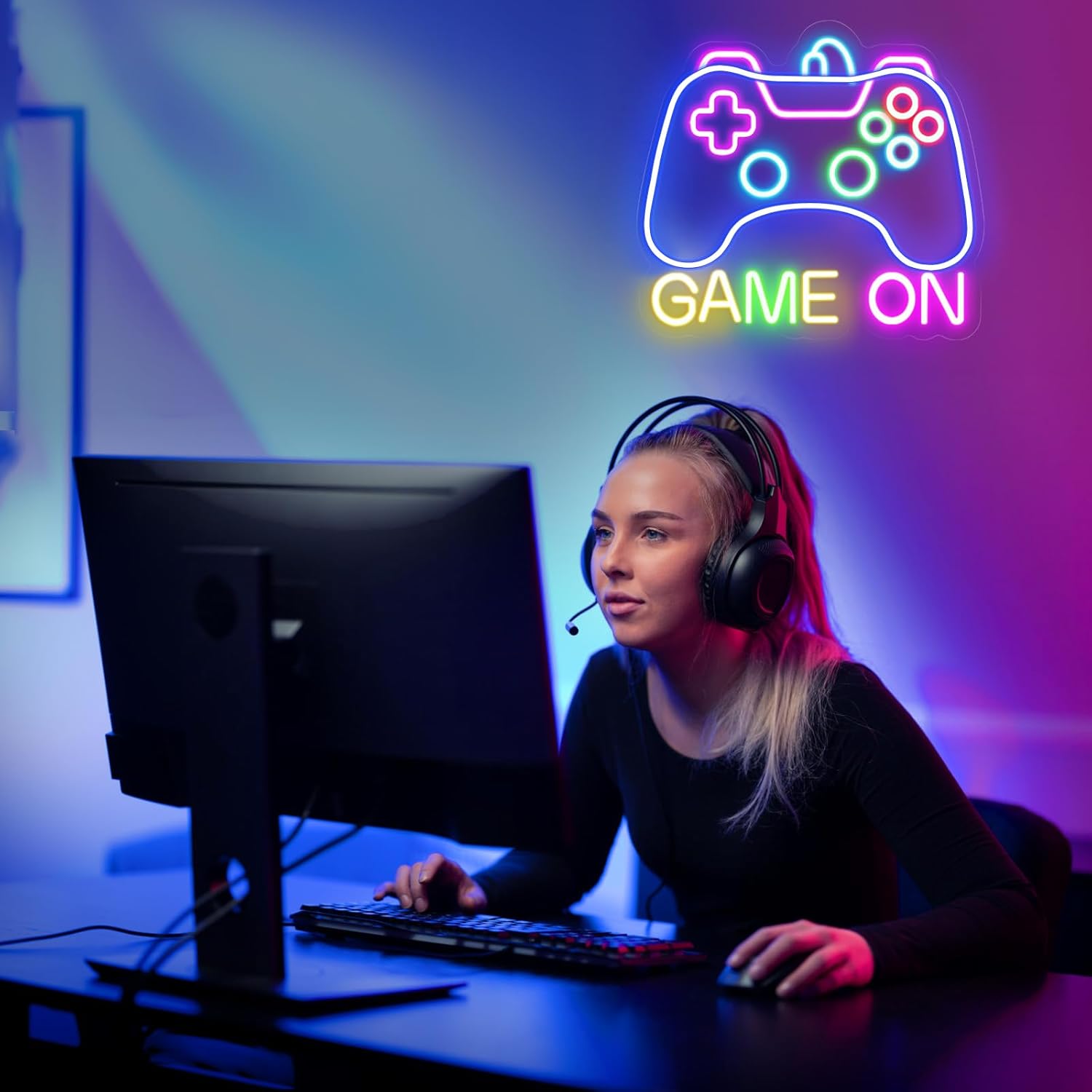 Gamer Neon Sign for Game Room Decor, Game On Neon LED Sign for Gamer Wall Decor, Gaming Neon Light Sign for Teen Bedroom Decor, Gamer Gifts for Boys, Teen, Men, Kids - Image 8