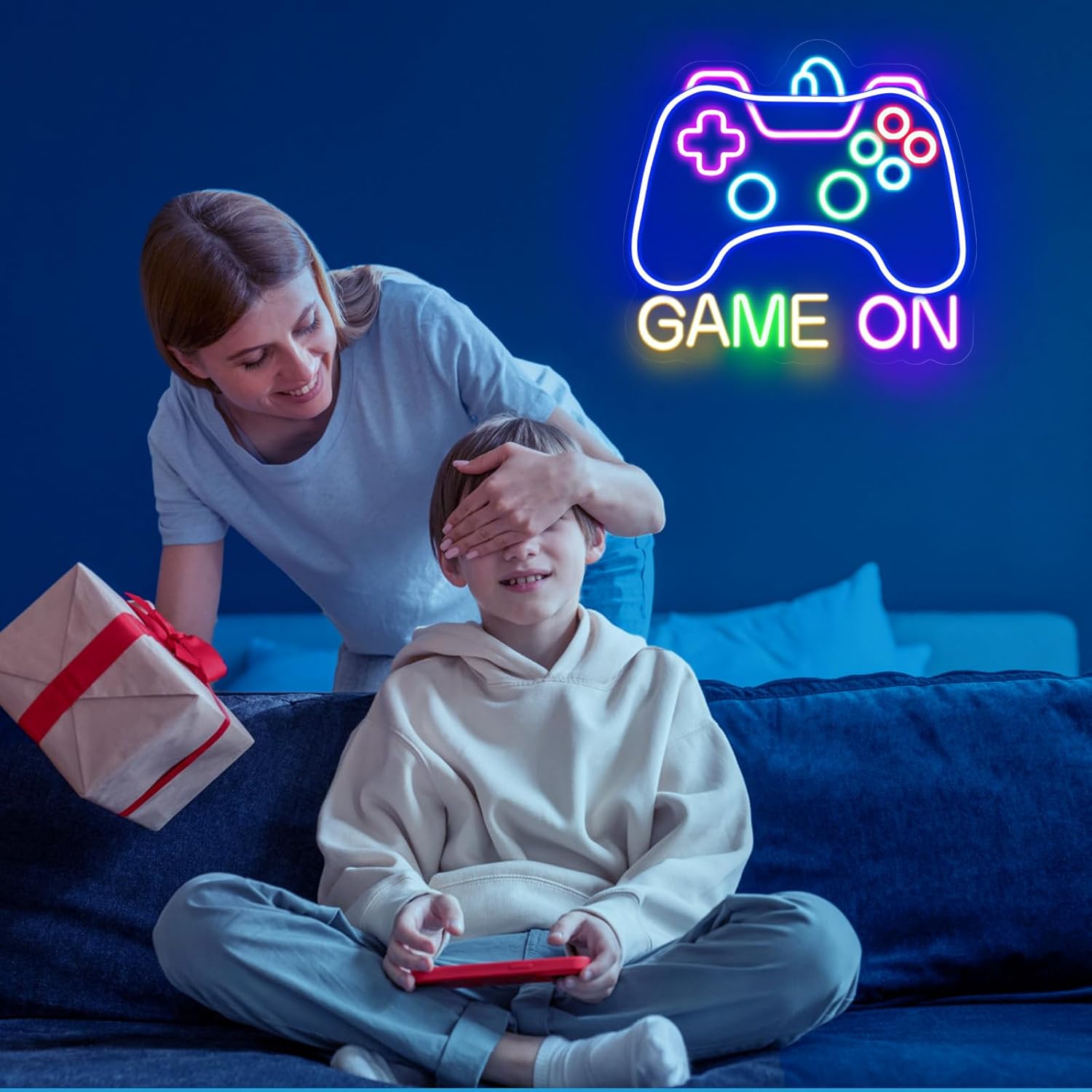 Gamer Neon Sign for Game Room Decor, Game On Neon LED Sign for Gamer Wall Decor, Gaming Neon Light Sign for Teen Bedroom Decor, Gamer Gifts for Boys, Teen, Men, Kids - Image 9
