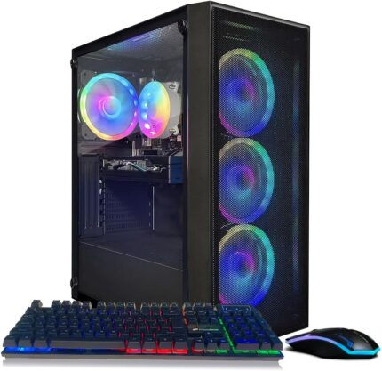 STGAubron Gaming PC Computer Desktop, Radeon RX 580 8G, Intel Core I7 8th up to 4.10 GHz, 16G DDR4, 512G SSD, WiFi 6 & BT 5.2, RGB Fan x4, Windows 11 Home