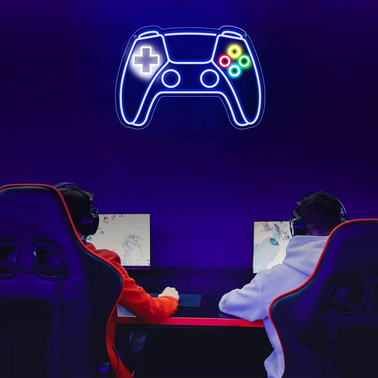 Gamer Neon Sign, Gamepad Shaped LED Neon Sign for Gamer Room Decor, Gaming Neon Sign for Boys Room Decor, Neon Gaming Sign for Gaming Wall Decor, USB Powered Gamer Gifts for Teens, Boys, Kids - Image 3