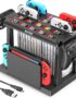 Switch Games Organizer Station with Controller Charger, Charging Dock for Nintendo Switch Interactive Gaming Figures & OLED Joycons, Stands for Games, TV Dock, Pro Controller, Accessories Kit Storage