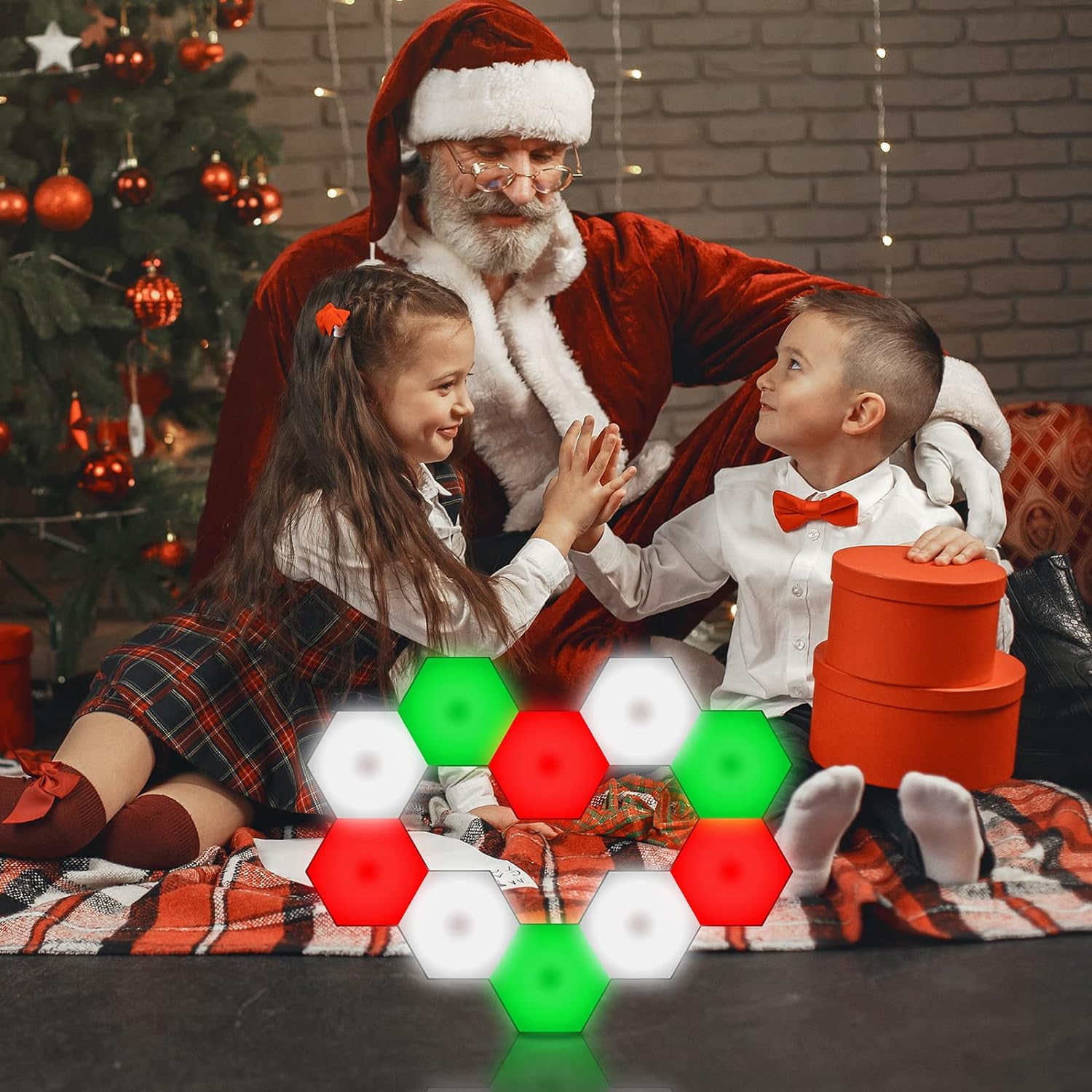 Hexagon Lights, Smart LED Wall Lights with Remote, 13 Colors Touch-Sensitive DIY Modular Assembled RGB Wall Panels, Hex Light with USB-Power for Autism, Game Room Decor, Party (6-Pack) - Image 5