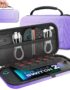 MoKo Carrying Case for Nintendo Switch 2 2025, Protective Hard Shell Portable Travel Carry Case Pouch Holds 10 Cartridges w/Pockets for Switch 2 Accessories and Games, Gradient Purple