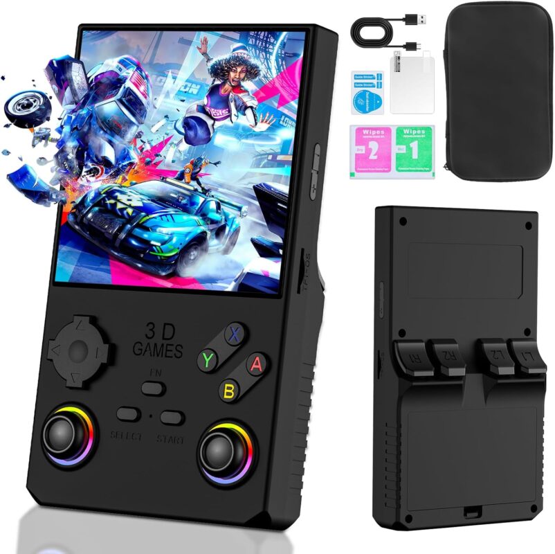 2025 V40MAX Upgraded Retro Handheld Game Console, Built in 40,000+Classic Games, 40+Simulators, Linux System, 4.0-inch 4K HD IPS Screen Video Player, 256GB, Portable Pocket Arcade Console(Black)