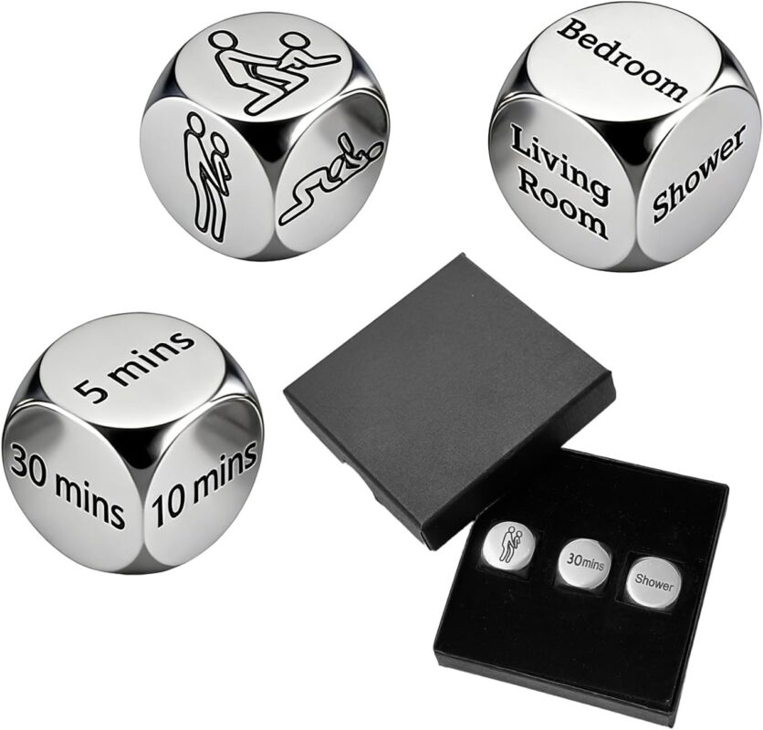 3 Pcs Date Night Dice for Couples, Romantic Decision-Making Dice Game with Fun Prompts for Surprise Adventures, Lightweight Durable Set, Anniversary Valentine’s Day or New Year’s Gift for Him Her
