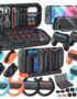 32-in-1 Accessories Bundle for Nintendo Switch 2,Family Games Kit: Carrying Case,Charging Dock for Joycon Switch 2 Controller,Tempered film,Steering Wheels,Grips,Protective Cover