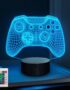 3D Gamepad Illusion Lamp, LED Hologram Game Night Light with Remote Control 16 Color-Changing Timer, Creative Gift on Chrismas Day Birthday for Friend Teenage Boy Men