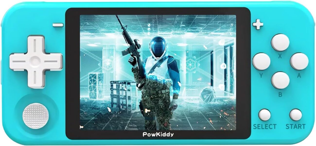 5-inch Q90 Portable Game Console, Open-Source Linux, Vibration Motor, 1,100 Games, Compatible with Multiple emulators ,64GB (Blue)