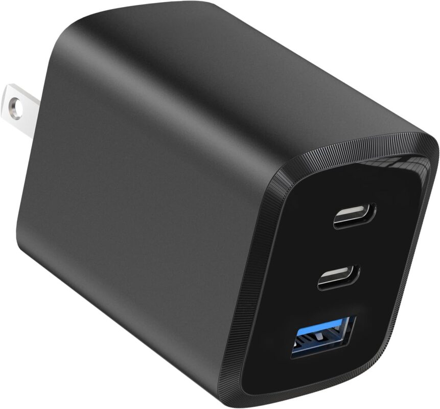 70W USB C Charger Block, 3-Port Type C Fast Wall Charger for MacBook Pro MacBook Air, Pixelbook, iPad Pro Air Mini, iPhone 15 14 13 Pro Max, Galaxy S24 S23 S22, Note20, Pixel 8