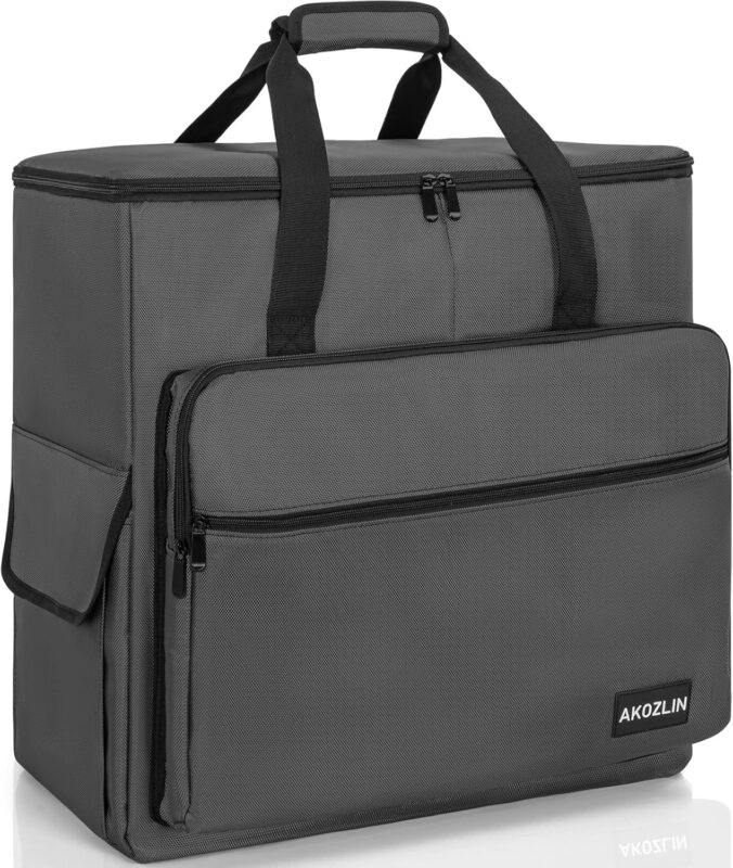 AKOZLIN Desktop Gaming Computer Tower PC Chassis Carrying Case Travel Storage Bag for Keyboard Mouse Accessories Grey