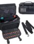 ALSLEA Tactical Travel Gaming Bag Compatible with Nintendo Switch/ Switch 2 All in One Carrying Case for Steam Deck, AC Adapter, Controllers, Protective Bag with Flag Patch &18 Game Card Slots (Black)