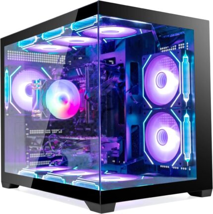 ARGB Gaming PC Desktop Computer – Xeon E5 up to 3.60GHz,GTX 1080 Ti 11GB,16GB RAM, 512GB SSD + 1TB HDD,Wi-Fi 6 & Bluetooth 5.4, 9× ARGB Fans, Window11 Pro, 650W PSU Gaming Tower for Gamers