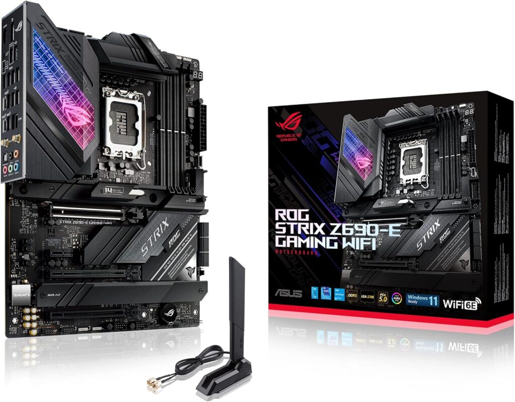 ASUS ROG Strix Z690-E Gaming WiFi Desktop Motherboard - Intel Z690 Chipset - Socket LGA-1700 - Intel Optane Memory Ready - ATX - Pentium Gold, Celeron, Core i5, Core i7, Core i9 Processor Supported -