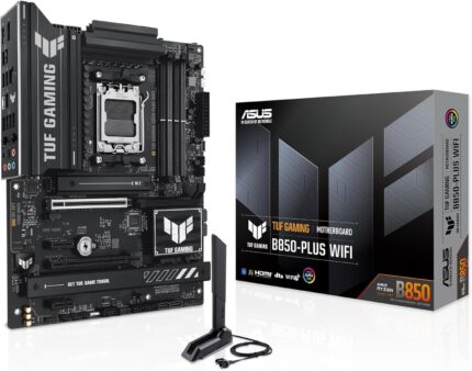 ASUS TUF Gaming B850-PLUS WiFi AMD AM5 B850 ATX Motherboard, 14+2+1 80A Stages, AI Ready, DDR5, PCIe 5.0, 3X M.2, Wi-Fi 7, 2.5Gb LAN, DisplayPort, HDMI™, USB 10Gbps & 20Gbps Type-C®, BIOS Flashback™