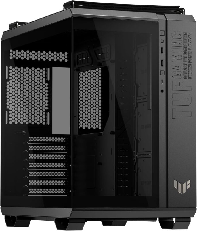 ASUS TUF Gaming GT502 Horizon ATX Mid-Tower PC Case (Boundless Panoramic Design, Dual-Chamber, Independent CPU and GPU Cooling Zones, Tool-Free Side Panels, USB 10 Gbps Type-C® Front Panel)