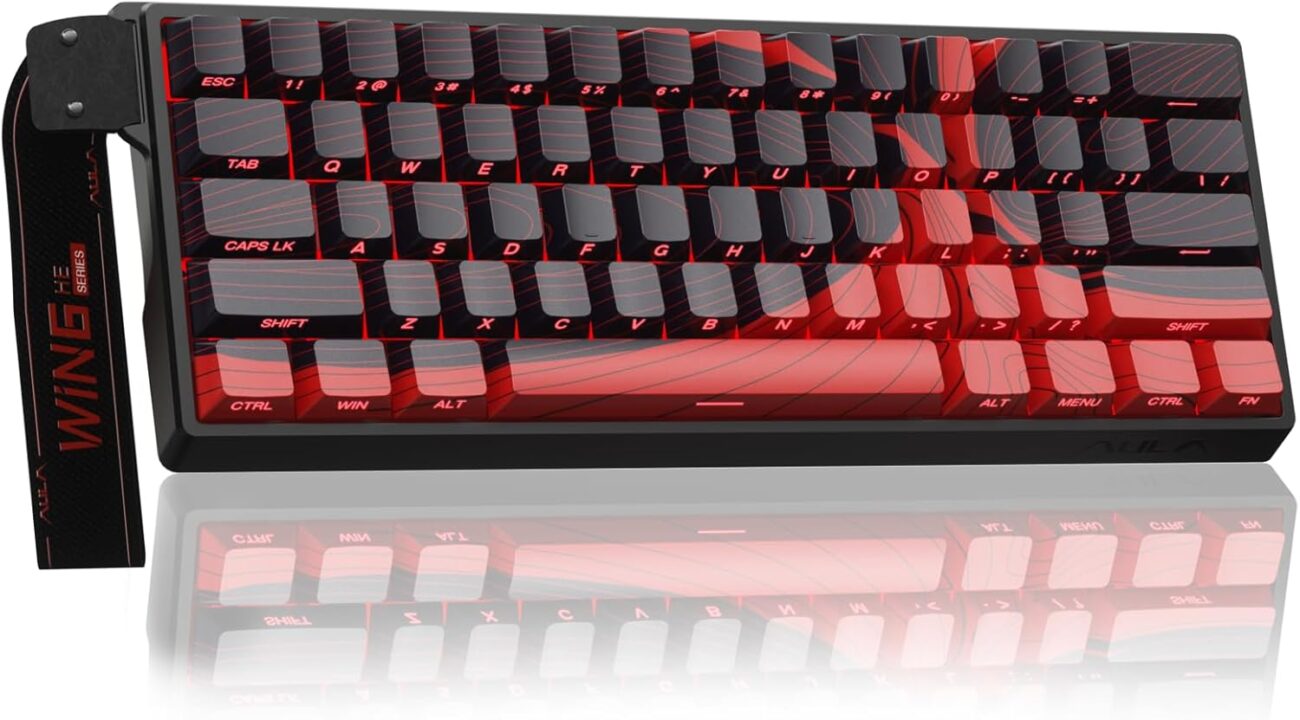 AULA WIN60 HE MAX - 60% Mechanical Gaming Keyboard Wired, Hall Effect Magnetic Switches Hot Swappable, Adjustable Actuation Rapid Trigger Mode, 8000 Hz Polling Rate, 60 Percent Keyboard Compact Design