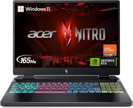 Acer Nitro 16 Gaming Laptop | AMD Ryzen 7 7840HS OctaCore CPU | NVIDIA GeForce RTX 4050 Laptop GPU | 16″ WUXGA 165Hz IPS Display | 16GB DDR5 | 1TB Gen 4 SSD | WiFi 6E | RGB Backlit KB | AN16-41-R6WV