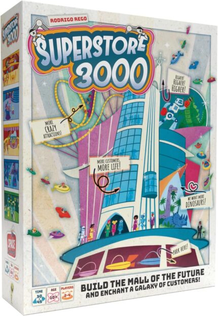 Asmodee Superstore 3000 Board Game – Build Your Dream Mall in Space, Strategy Game, Fun for Families, Kids & Adults, Ages 10+, 2-4 Players, 30-45 Minute Playtime
