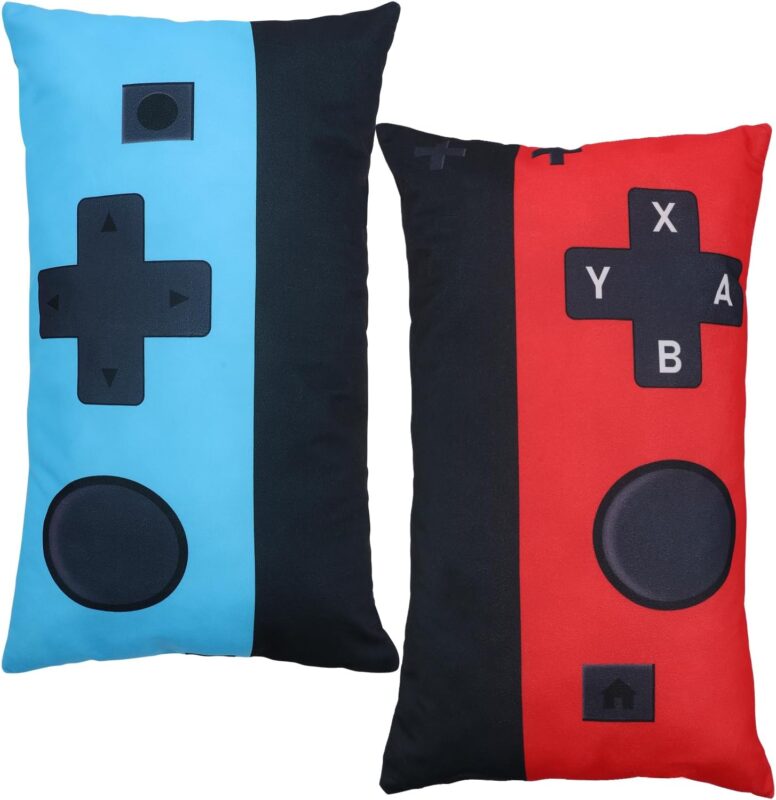 Aulock 2pcs 12" x 20" Pillow Covers Gamer Gifts for Teens Boys - Lumbar Throw Pillow Cases Game Room Decor (Exclude Stuffing)