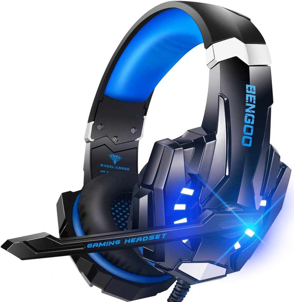 BENGOO G9000 Stereo Gaming Headset for PS4 PC Xbox One PS5 Controller, Noise Cancelling Over Ear Headphones with Mic, LED Light, 7.1 Surround Sound, Soft Memory Earmuffs for Nintendo Xbox Series X|S BENGOO G9000 Stereo Gaming Headset for PS4 PC Xbox One PS5 Controller, Noise Cancelling Over Ear Headphones with Mic, LED Light, 7.1 Surround Sound, Soft Memory Earmuffs for Nintendo Xbox Series X|S