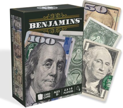 Benjamins Cash Cards – Money-Themed Card Games for Adults, Teens & Families, Fast-Paced Strategy Card Games for Parties, Entertaining & Fun Games for Family Night. Play with Money.