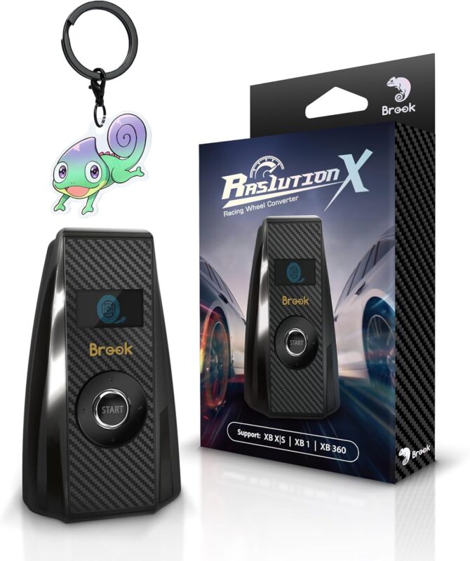 Brook Ras1ution X with Keychain – Xbox Racing Wheel Converter, Adapter for Series X|S, One & 360 | Supports 60+ Wheels, Force Feedback, App Customization [Official Exclusive Edition]