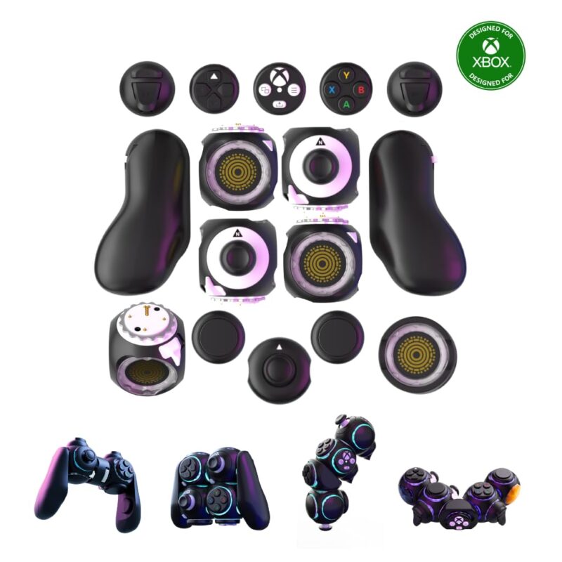 ByoWave Proteus Controller Kit – Modular Gaming Controller with 15+ Interchangeable Parts, Custom Remapping & LED Lighting – Works with PC, Steam Deck & Xbox Series X|S – Lithos Collection Limited Edition