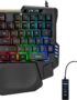 CHONCHOW One Handed Gaming Keyboard, 35 Keys, Rainbow LED, Wired USB, Ergonomic with Wrist Rest, Mini Portable, PS4/PS5/Xbox/PC/Laptop Compatible