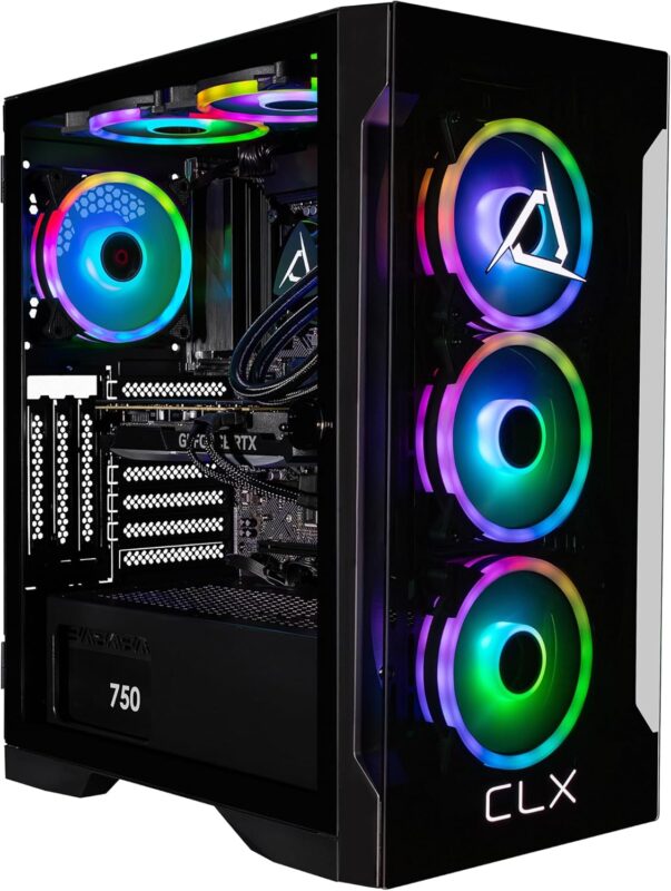 CLX Gaming PC - Intel Core i9 14900KF 3.2GHz, GeForce RTX 4070 Super, 1TB NVMe M.2 SSD, 4TB HDD, 32GB DDR5 RGB Memory, 360mm AIO, WiFi, Windows 11 Home, Black