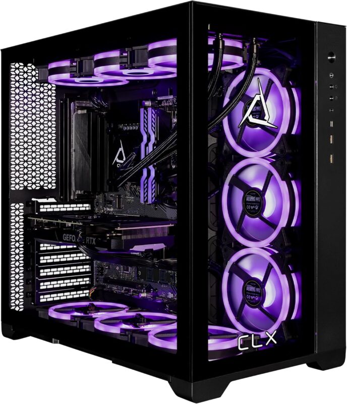 CLX Set Gaming PC - Intel Core i9 14900KF 3.2GHz, GeForce RTX 5070, 2TB NVMe M.2 SSD, 6TB HDD, 64GB DDR5 RGB Memory, 360mm AIO, WiFi, Windows 11 Home, Black