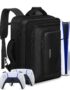 COMECOI Carrying Case for PS5, Travel Backpack for PS 5 Pro, Large Capacity Protective Storage Bag Compatible with Playstation 5 Disk/ Digital Edition Console, Controllers, Cards, Accessories