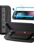 COOWPS Slim Switch 2 Case Bundle for Nintendo Switch 2 2025, with 2-Pack Screen Protectors & 4Pcs Thumb Grips, 6 Game Card Slots, PU Leather and Ultra-Hard Felt Military Grade Protection Travel Case