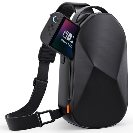 COOWPS Sling Bag for Nintendo Switch 2 (2025)/PlayStation Portal/Steam Deck, Stylish Portable Crossbody Bag with EVA Hard Shell External Thickened Lining Full Protection Game Console Travel Pouch