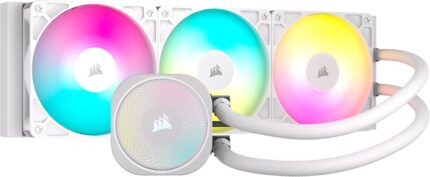 CORSAIR Nautilus 360 RS ARGB Liquid CPU Cooler – 360mm AIO – Low-Noise – Direct Motherboard Connection – Daisy-Chain – Intel LGA 1851/1700, AMD AM5/AM4 – 3X RS120 ARGB Fans Included – White
