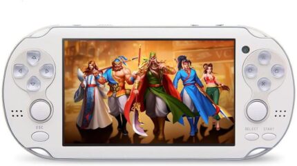 CZT Handheld Game Console – 4.3 inch Double Joystick, 8GB, 2200 Retro Games, Arcade, Multiple Emulator, Mini Portable Game Player, MP3/4, TV Out – Gifts for Children/Men (White)