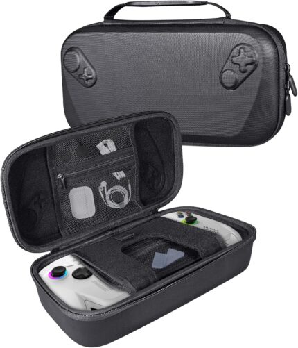 Carrying Case for Rog Xbox Ally X/Rog Xbox Ally 2025 DOBEWINGDELOU Handheld Console Protective Hard Carry Shell Portable Travel Bag Waterproof Dustproof Black (Upgrade)