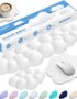 Cloud Wrist Rest Keyboard Cushion, 4-in-1 Ergonomic Cloud Keyboard Wrist Rest and Mouse Pad Set with Memory Foam Arm Support for Palm, Cute Desk Accessory for PC Gaming Setup, White